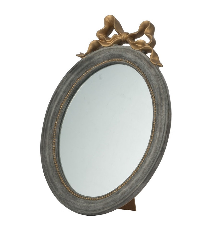 クラシック☆ミラー・グレー・樹脂・置掛可