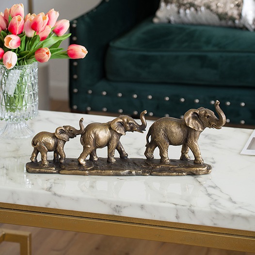 アニマル・エレファント・ファミリー ゾウ 象 置物・風水・縁起物