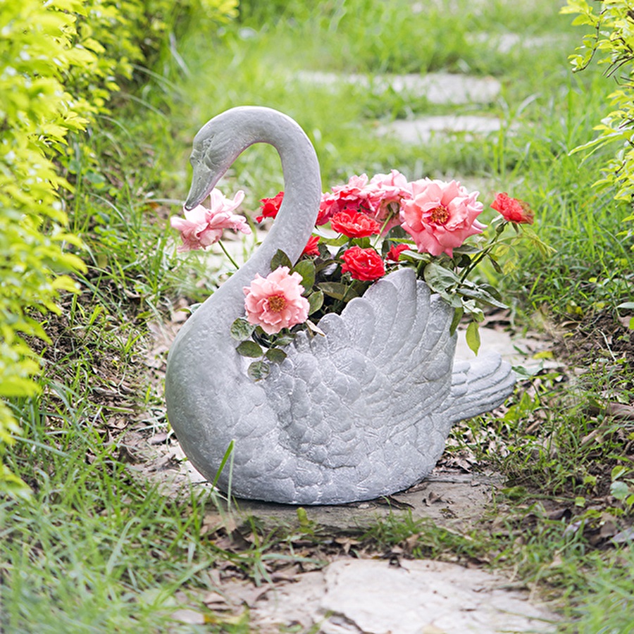 ガーデンインテリア・スワン プランター・マグネシウム 鉢