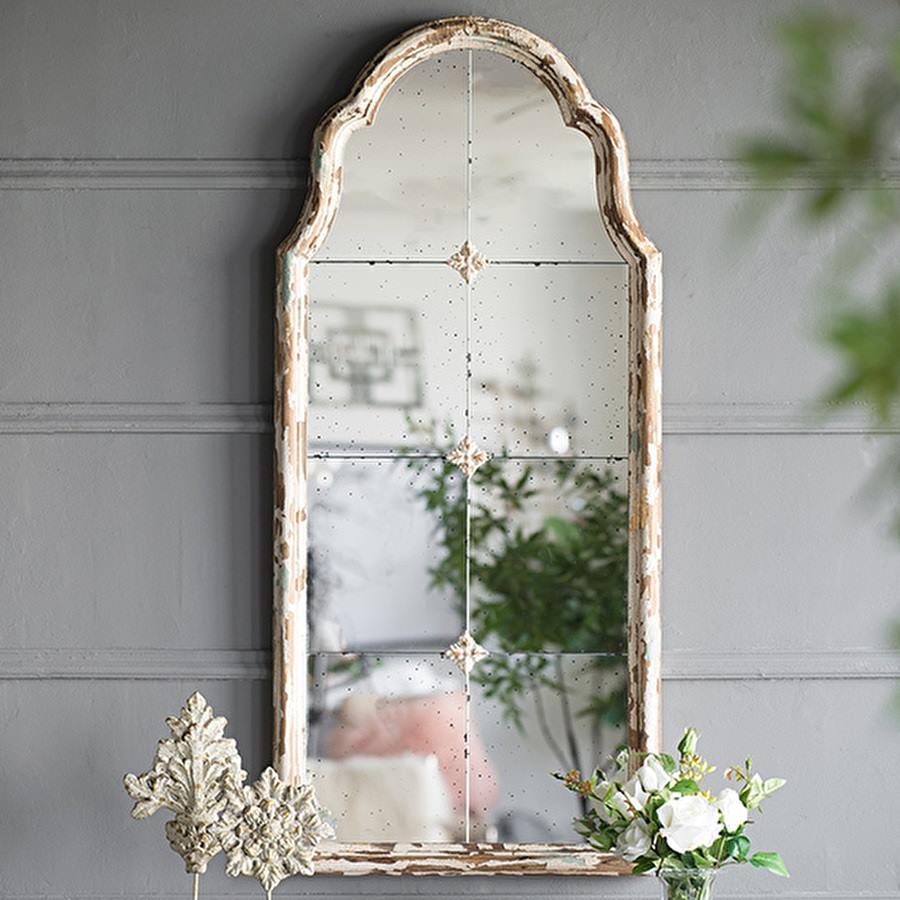 シャビーシック・ウォールミラー ウッド 鏡