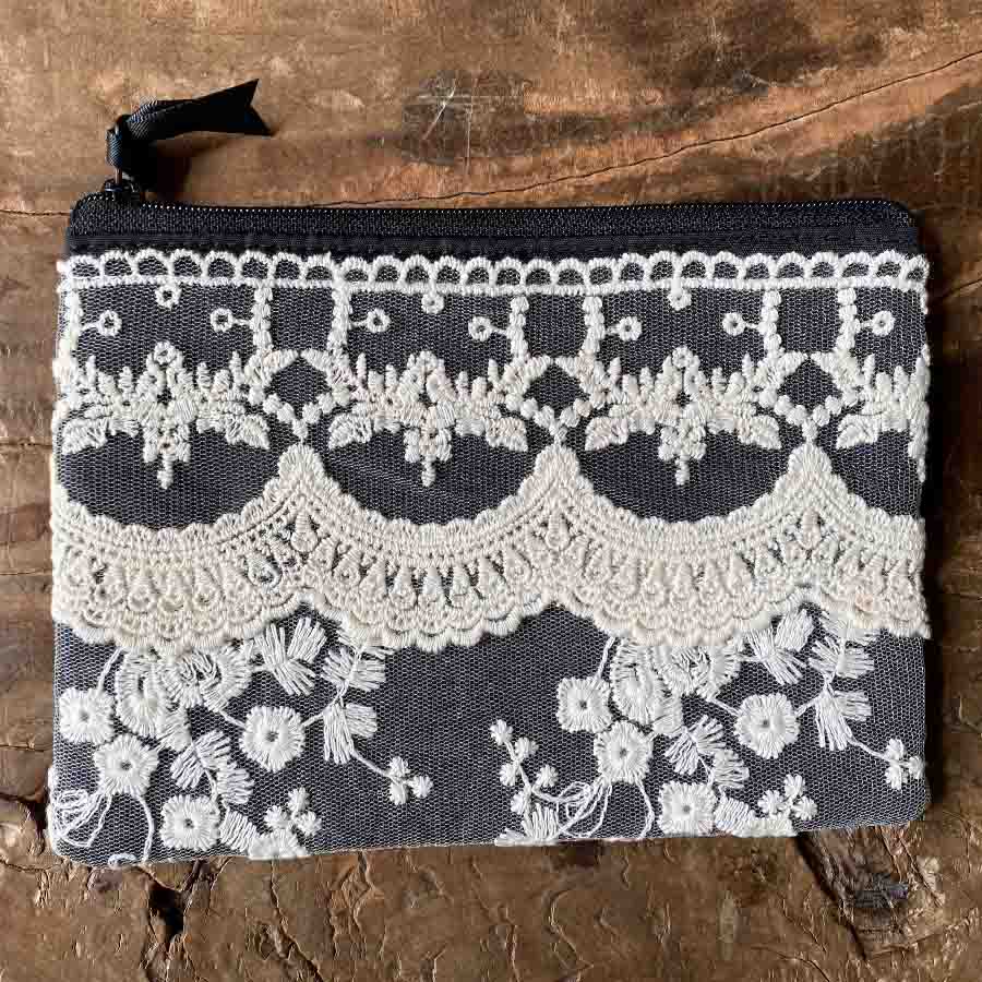 フラットポーチ maria veil マリアベージュブラックシリーズ