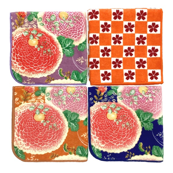 【日本製】福々タオル（ミニ）古典古布　桜市松