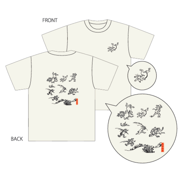 【JAPAN Tシャツ】鳥獣戯画 Tシャツ アイボリー 3サイズ