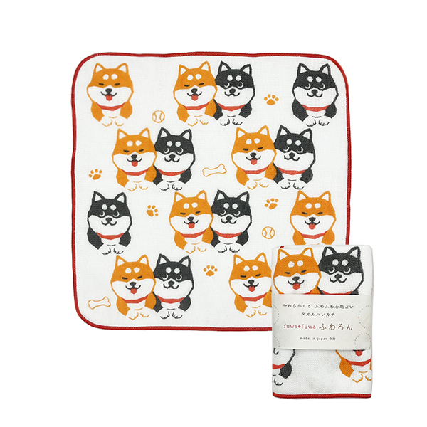 【日本製】ふわろん　タオルハンカチ　柴ちゃん