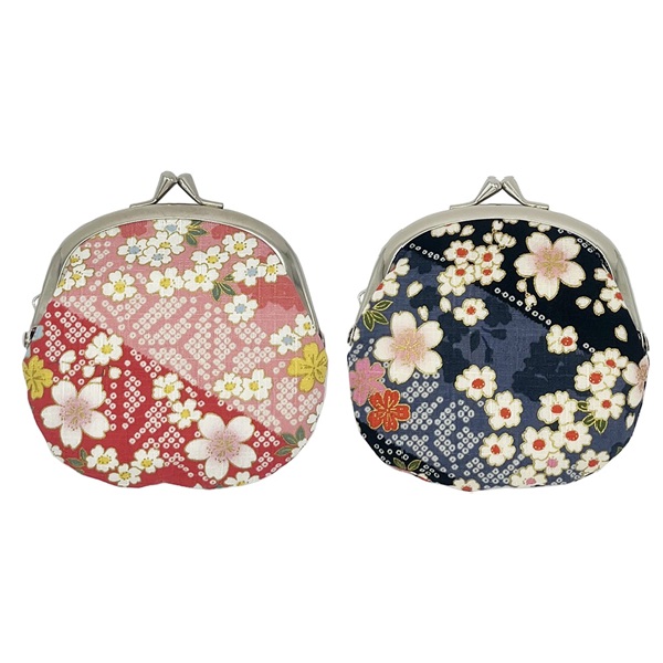 【日本製】かのこ桜　3.3寸がま口