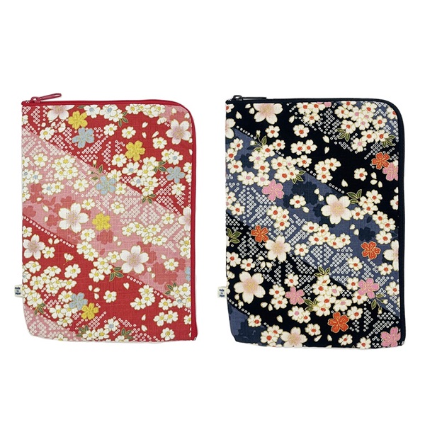 【日本製】かのこ桜　ご朱印帳入れL字ポーチ