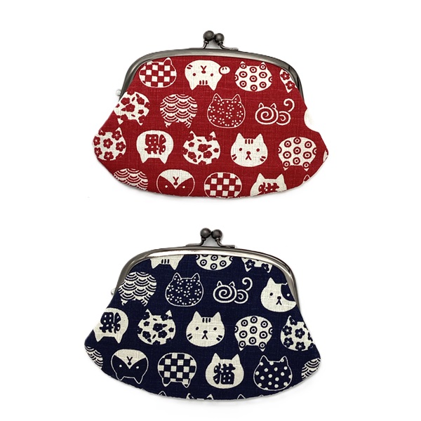 【日本製】にゃんこもん　親子がま口