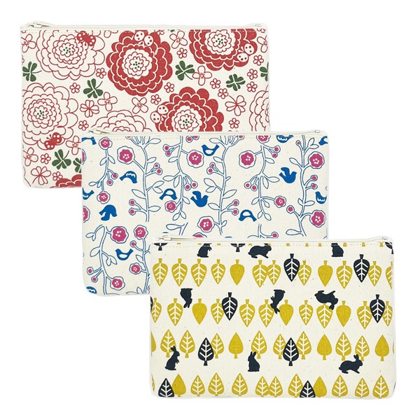 【日本製】テクテコ帆布　平ポーチ小