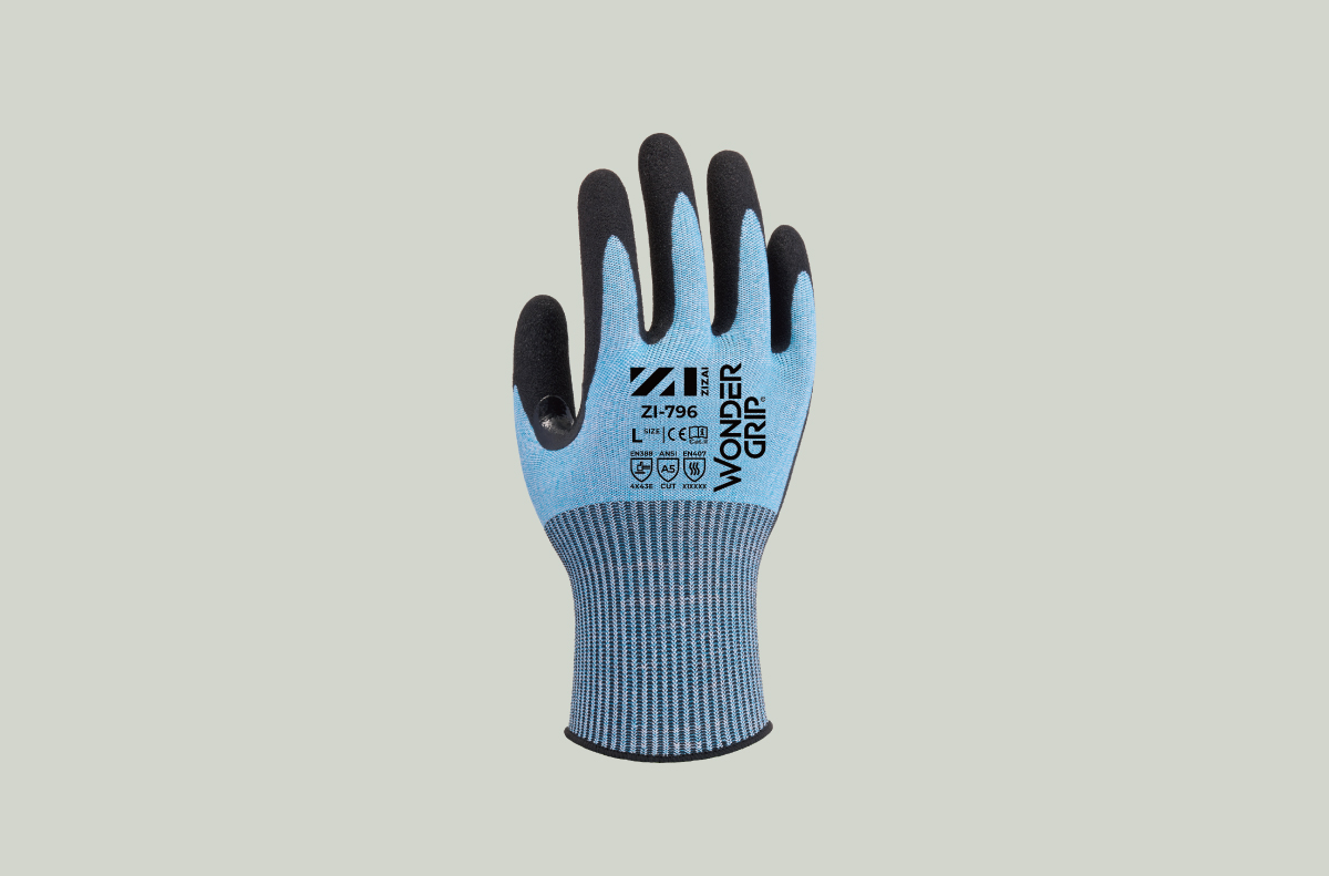 ニトリル背抜き手袋 耐切創レベルE ZIZAI ZI-796