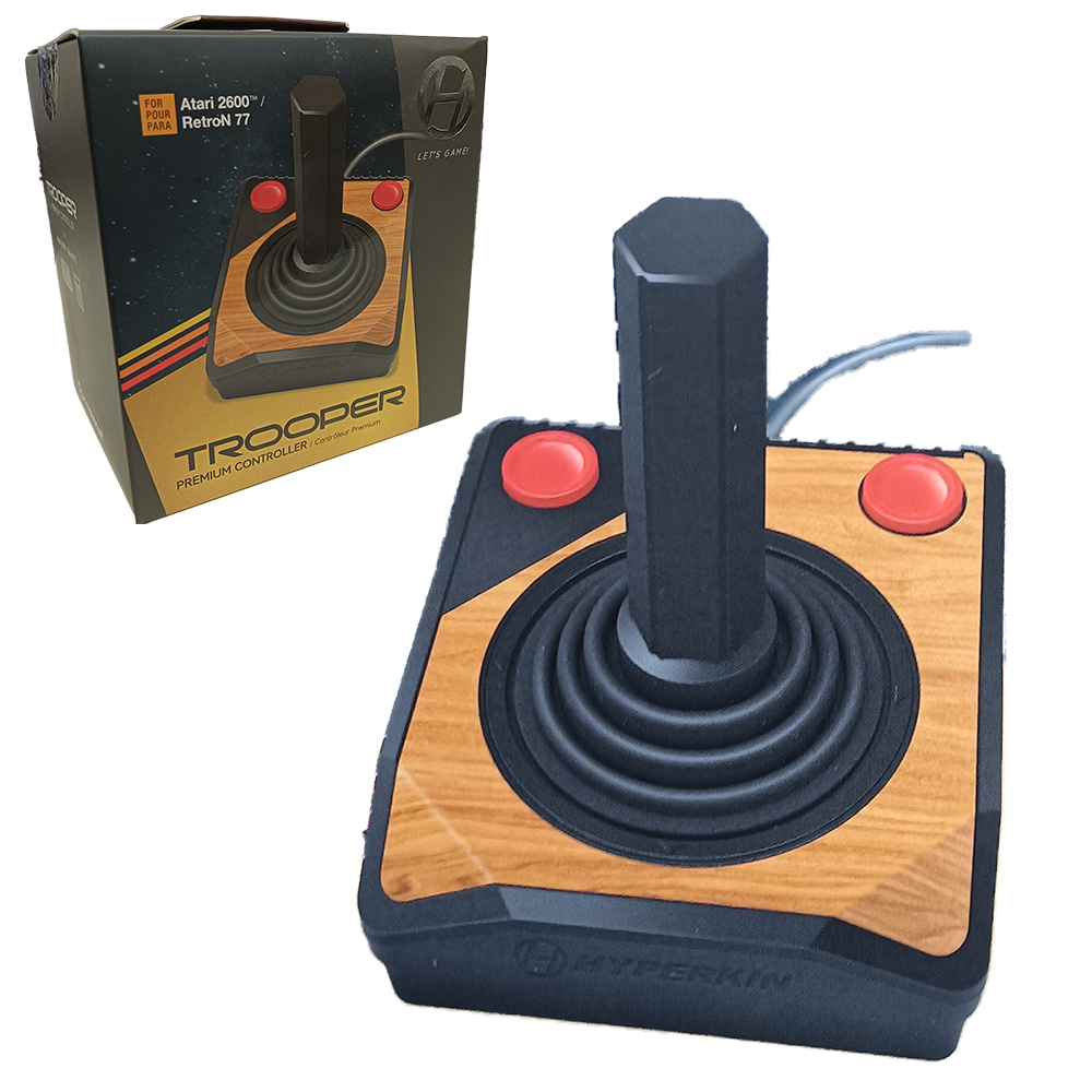 Hyperkin Trooper プレミアム 有線ジョイスティック – ATARI 2600 / Retron 77 互換 クラシックゲーム用コントローラー