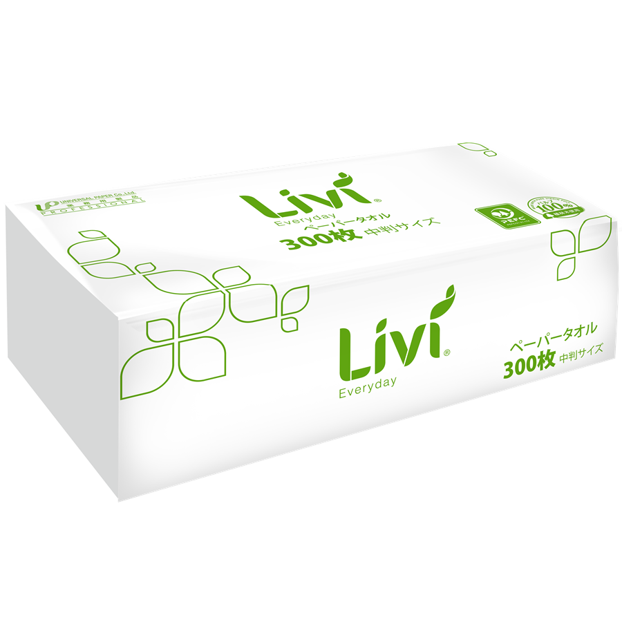 ユニバーサル･ペーパー リビィ エヴリデイ GLペーパータオル レギュラー（中判）