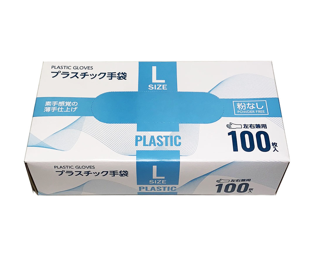 TSUBASA プラスチック手袋４８　粉なし　L