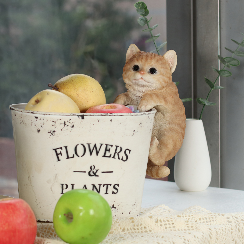 縁飾り 左向き茶トラ猫