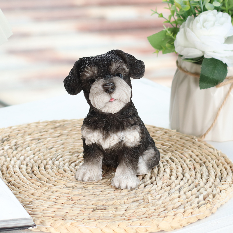 お座りシュナウザー黒白（中）