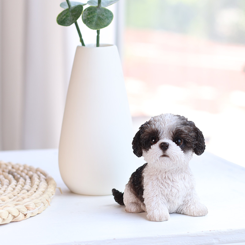 お座りシーズー黒白（小）