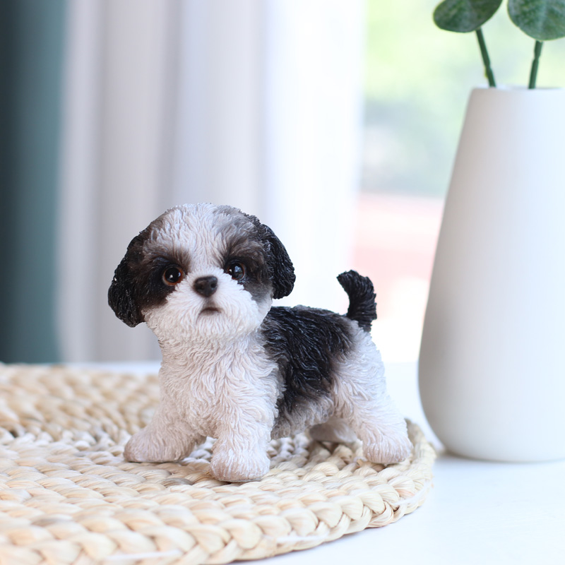 立つシーズー黒白（小）