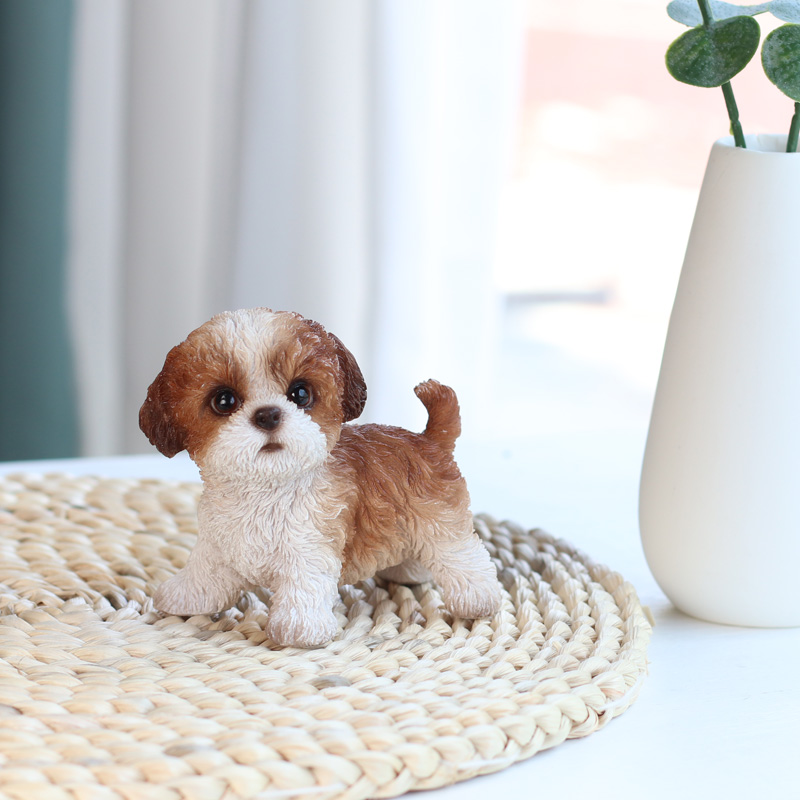 立つシーズーブラウンホワイト（小）