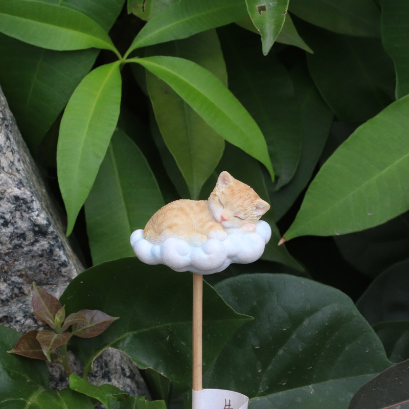 雲の上で眠る茶トラ猫ガーデンピック