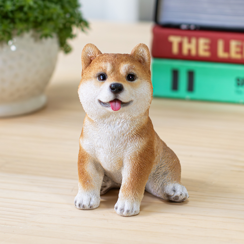 左向き座り子柴犬