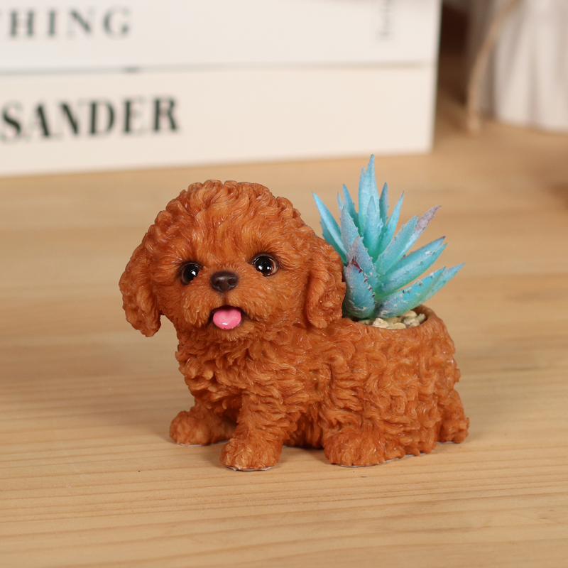 アニマルフェイクグリーントイプードル　レッド