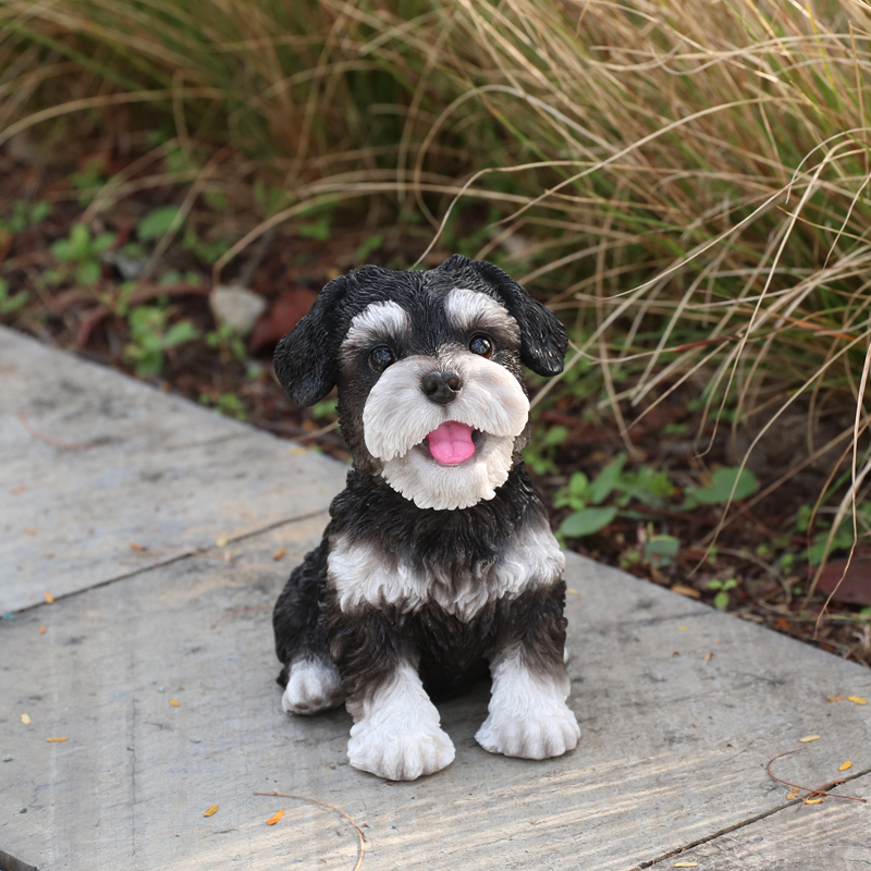 お座りにっこり シュナウザー　黒白