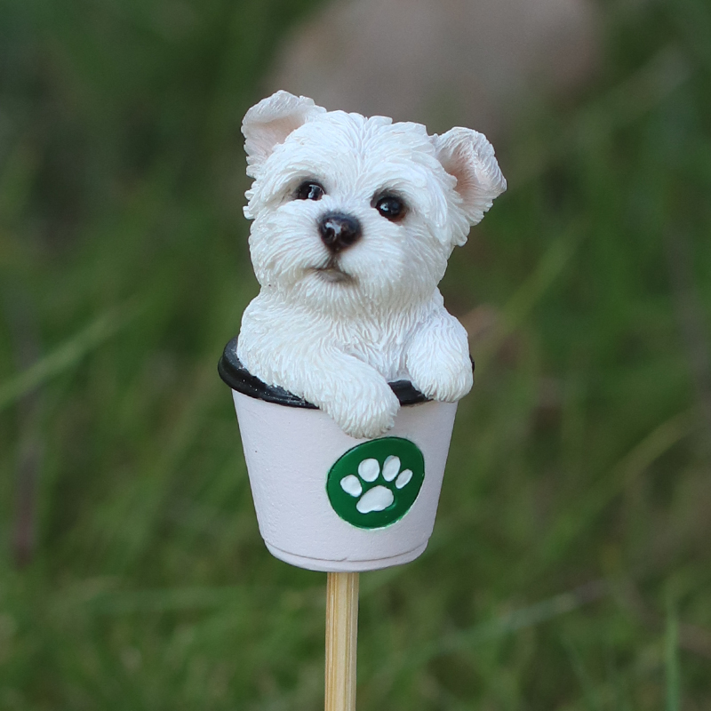 コーヒーカップホワイトテリアガーデンピック