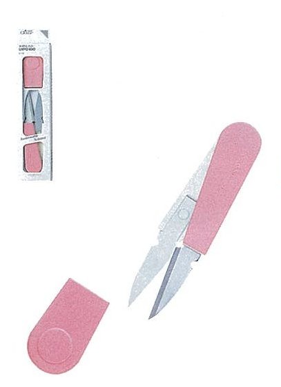 36-391 クロバー 糸切はさみ CAPO100　ピンク　10cm　刃先保護の安全キャップ付き にぎりばさみ クローバー