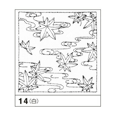 花ふきん14(白) 「図案プリント済　花ふきん　布パック」　流水もみじ　(白) (3枚組)