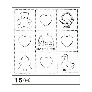 花ふきん15(白) 「図案プリント済　花ふきん　布パック」　スイートホーム　(白) (3枚組)