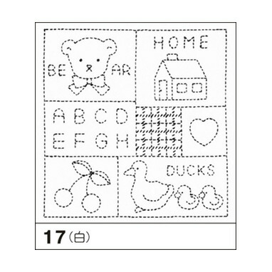 花ふきん17(白) 「図案プリント済　花ふきん　布パック」　マイカントリー　(白) (3枚組)