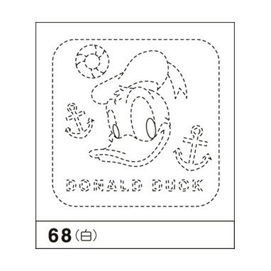 68 (白) 「図案プリント済　花ふきん　布パック」　ディズニー　ドナルドダック　(白)