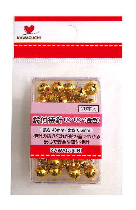 07-185 鈴付待針　リンリン　金色　20本入　0.6mm