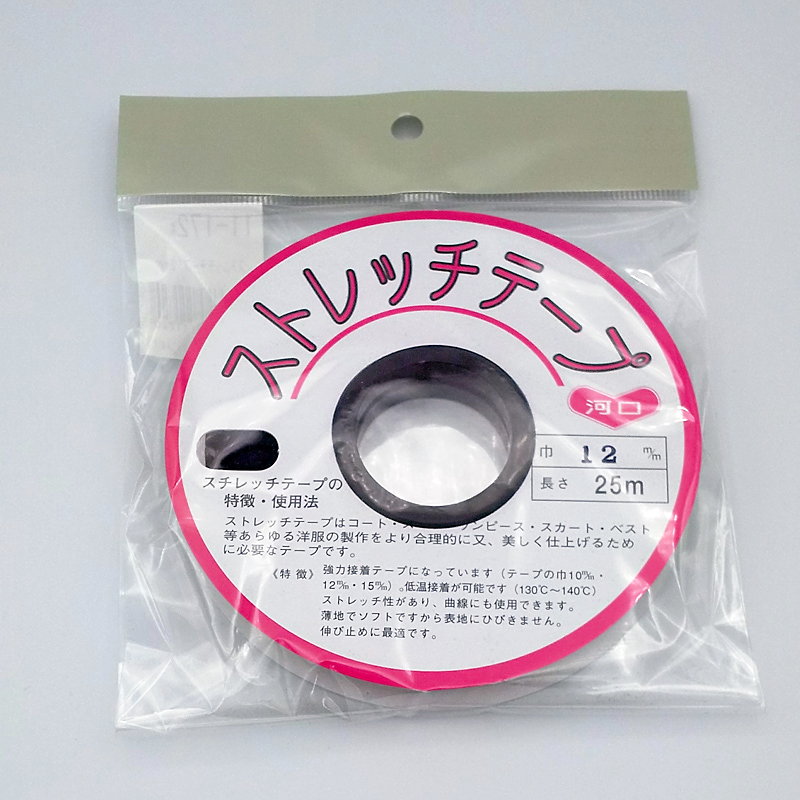 11-172 ストレッチテープ黒巾12mm×長さ25m