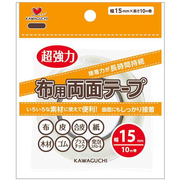 94-004 布用両面テープ　透明　15mm×10m