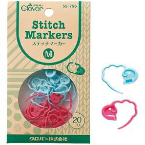 55-756 ステッチマーカー(M)20個入　[編み目 カウント 目印 定番サイズ] クロバー