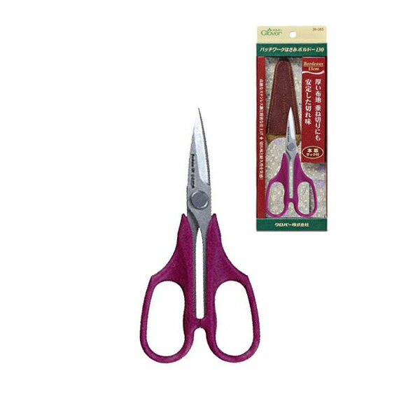 36-085 クロバー パッチワーク はさみ ボルドー　130 [13cm]手芸用　ハサミ クローバー