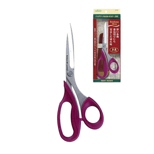 36-087 クロバー パッチワーク はさみ ボルドー　200 [20cm]手芸用　ハサミ クローバー