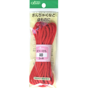 26-136 カラーひも(細) 3m　赤 クロバー