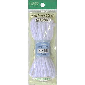 26-144 カラーひも(中細) 3m　白 クロバー