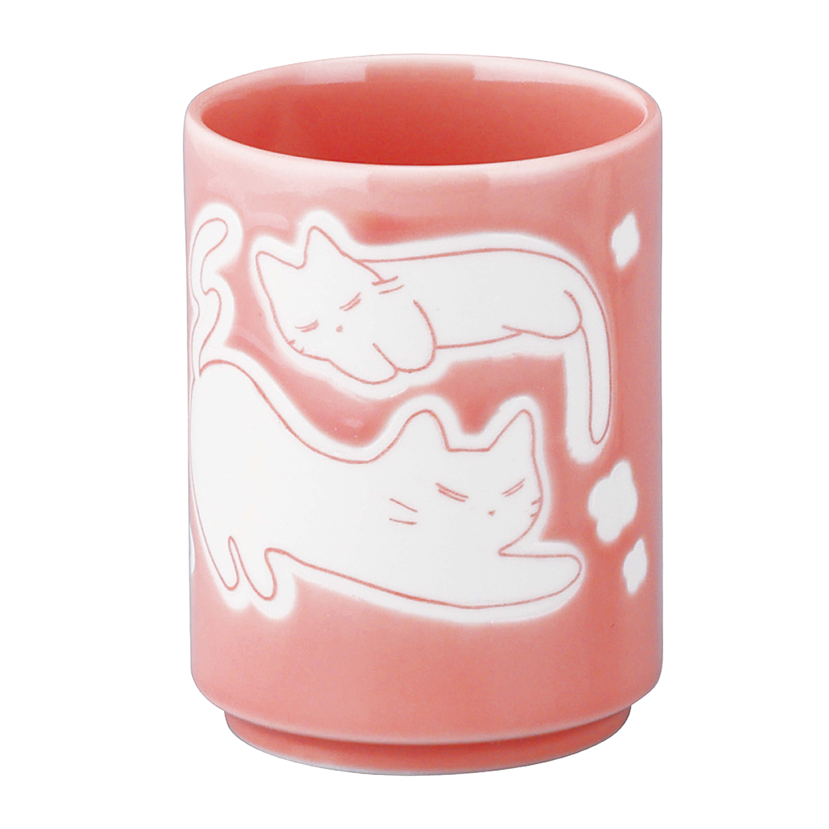 【のんびりするのにゃ】寿司湯呑（ピンク）【NEK30】NEK41-327