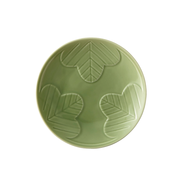 【engi紋（えんぎもん）】小皿（松）（レリーフ緑）O-M16302