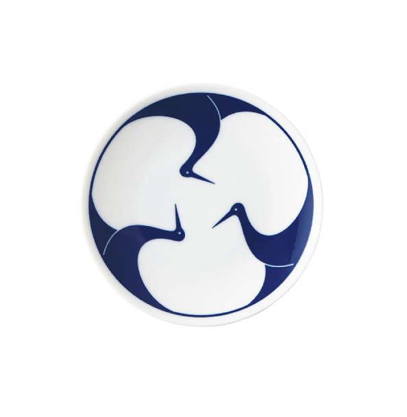 【engi紋（えんぎもん）】小皿（鶴）（染付）O-M17601