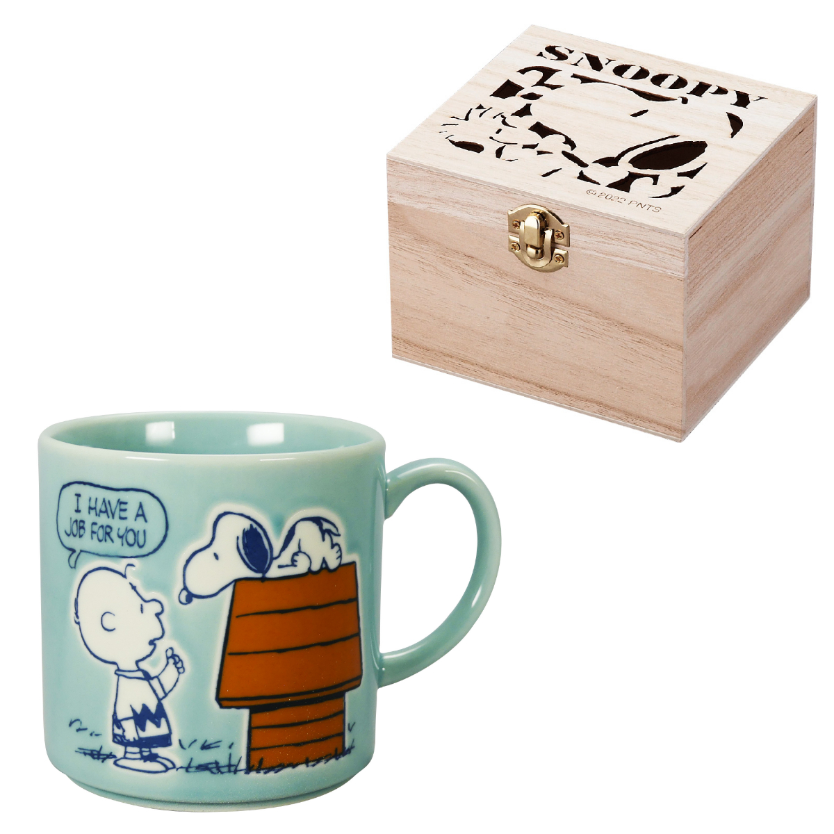 【PEANUTS】木箱入マグ(ブルー)【SN2800】SN2802-11H