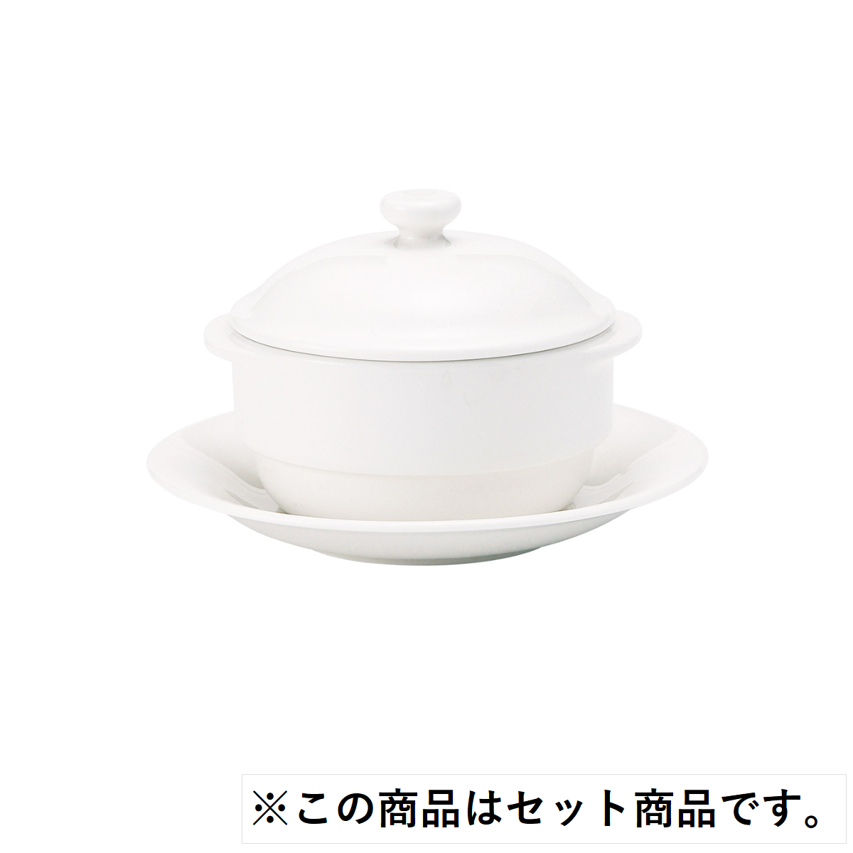 【POWERCERA】12cmフタ付スープ（M） 3点セット【WHITE】 YA10-4141