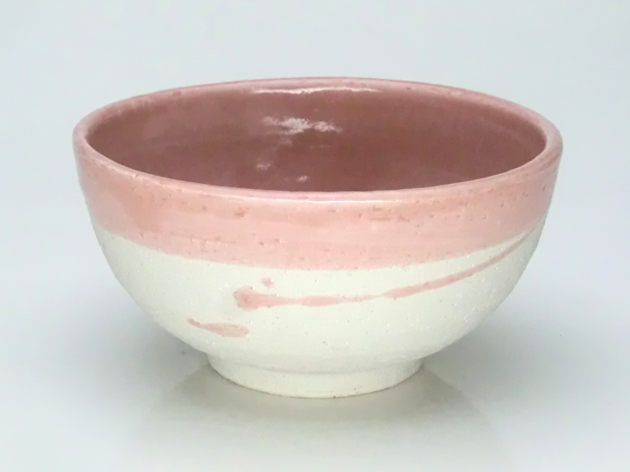 七代目 松助窯　飯碗　桃染