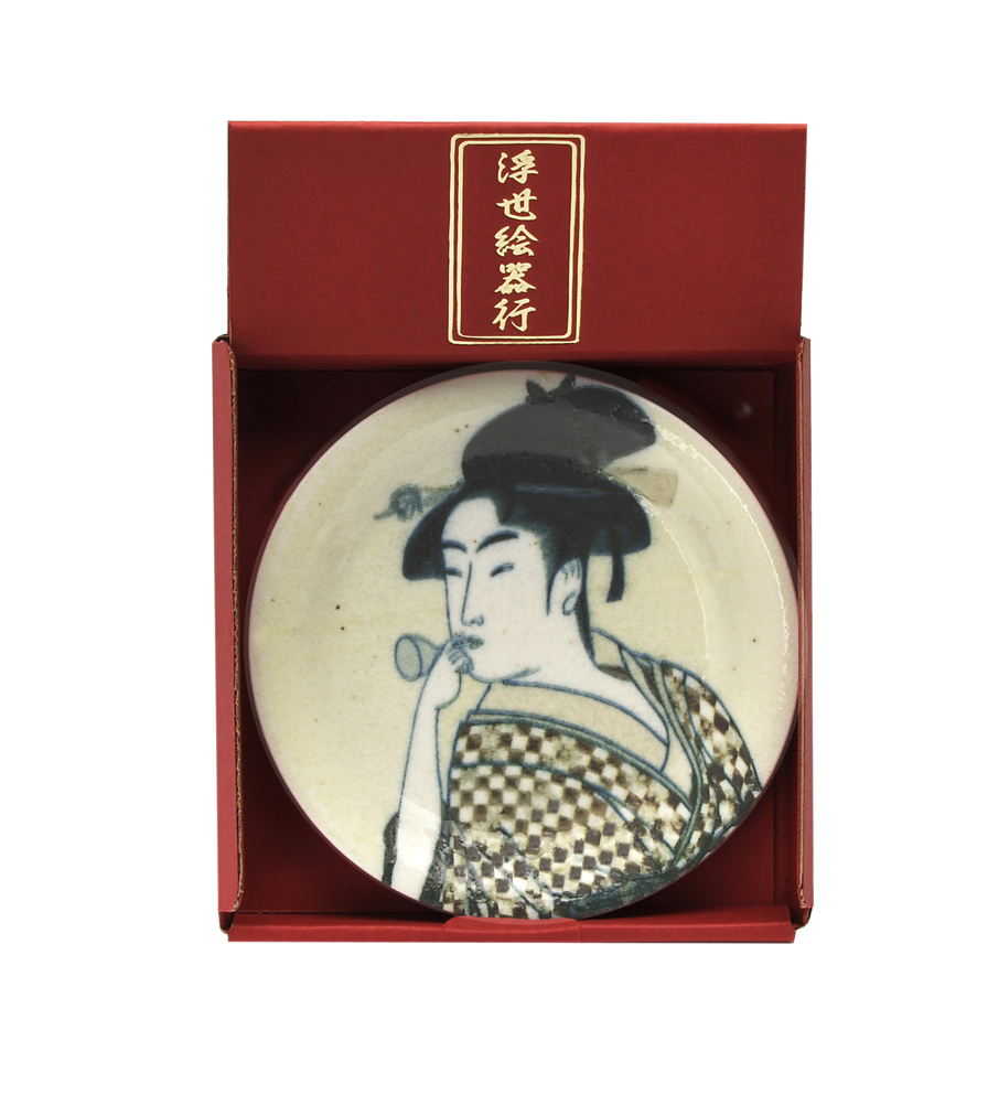 浮世絵器行　歌麿美人画小皿