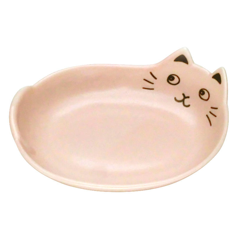 ネコカレー皿　ピンク