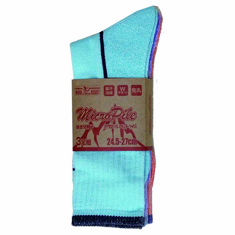 13531-11 マイクロパイルソックス 先丸 ３Ｐ アース