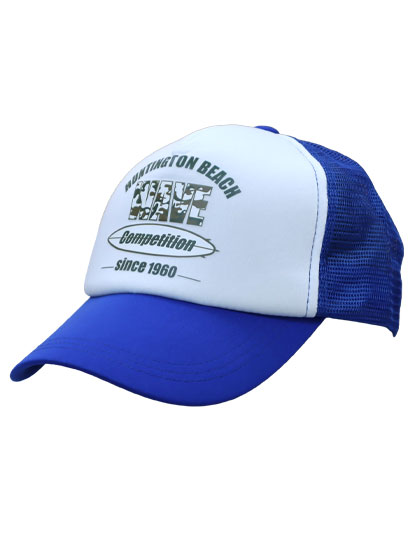 15305-02 転写プリント メッシュキャップ " HUNTINGTON BEACH WAVE since1963 "