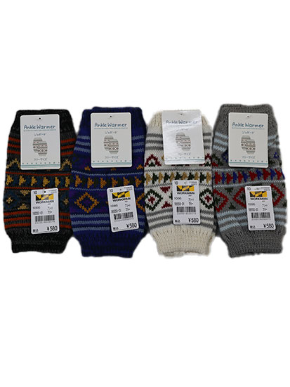 18550-01 女性 ジャガードアンクルウォーマーアソート